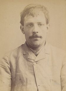 Mereaux. émile-Louis. 33 ans, né à Laon (Aisne). ébéniste. Anarchiste. 23/4/92., 1892. Creator: Alphonse Bertillon
