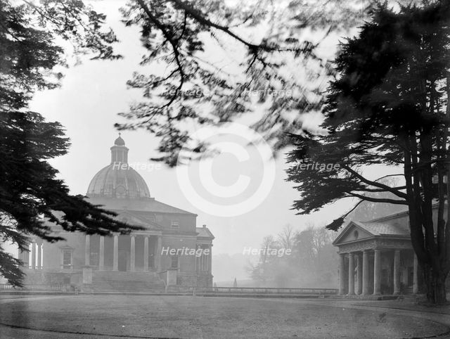 Mereworth Castle, Kent, viewed from the north west pavilion on a misty autumn morning, 1922. Artist: Nathaniel Lloyd