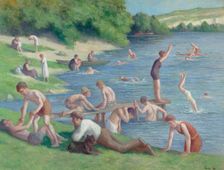Méricourt, bathers and divers, 1936. Creator: Luce, Maximilien (1858-1941)