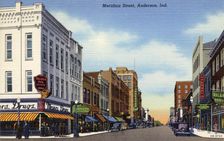 Meridian Street, Anderson, Indiana, USA, 1940