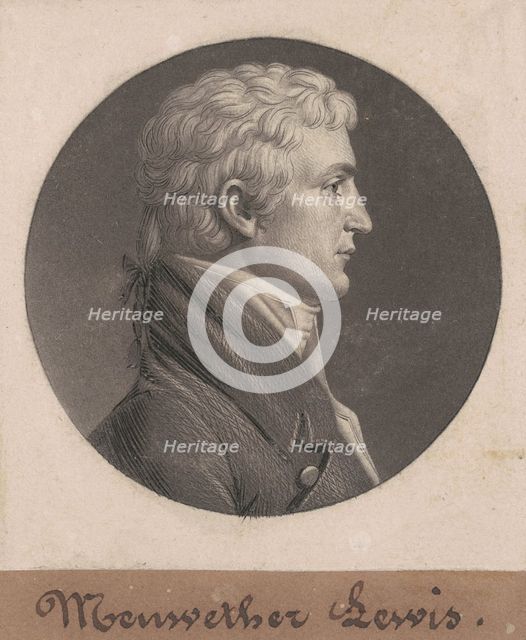 Meriwether Lewis, 1803/1807. Creator: Charles Balthazar Julien Févret de Saint-Mémin.