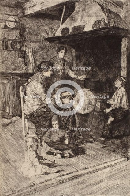 Merlatrice, (lace makers), 1880s. Creator: Otto Henry Bacher.