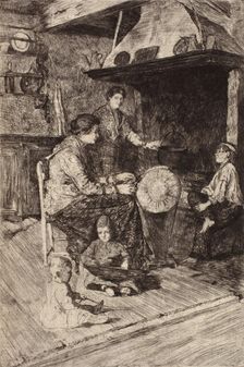 Merlatrice, (lace makers), 1880s. Creator: Otto Henry Bacher