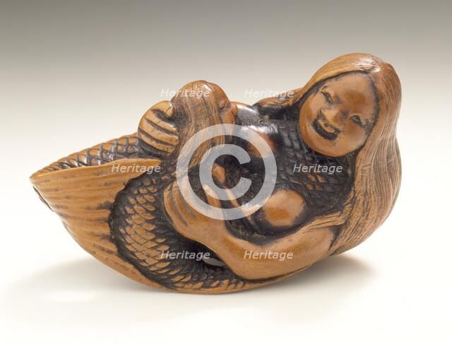 Mermaid and Child, Late 18th century. Creator: Kokei.