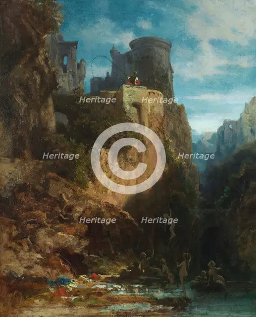 Mermaid Catch, ca 1860. Creator: Spitzweg, Carl (1808-1885).
