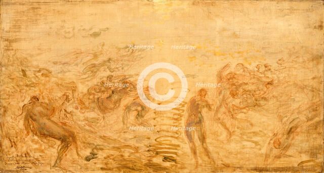 Mermaids Under Water, 1874. Creator: Felix Francois Georges Philibert Ziem.