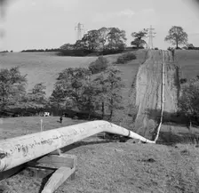 Mersey oil pipeline..., showing the pipeline after the welders have passed..., 24/09/1967. Creator: John Laing plc
