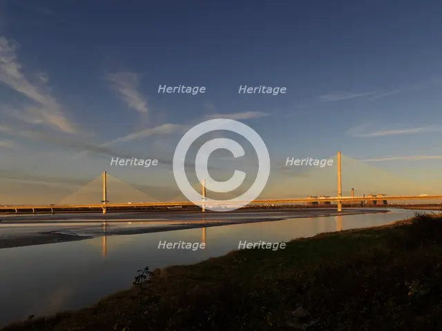 Mersey Gateway Bridge, Runcorn, Halton, 2021. Creator: James O Davies.