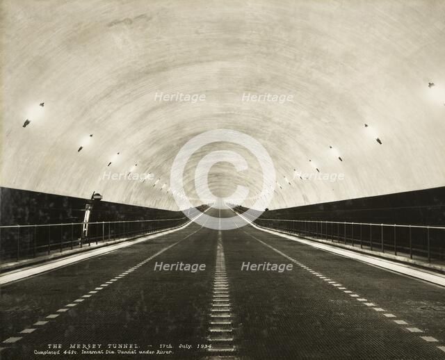 Mersey Tunnel, Liverpool, Merseyside, 1934. Artist: Stewart Bale.