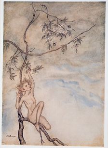 Merrily, merrily shall I live now under the blossom that hangs on the bough, illustration from The