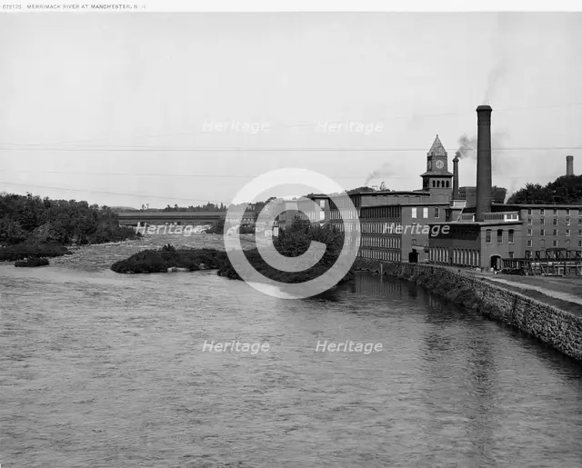 Merrimack River at Manchester, N.H., between 1900 and 1920. Creator: Unknown.