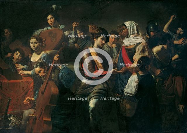 Merry Company with Fortune Teller, 1631. Artist: Valentin de Boullogne (1591-1632)
