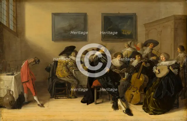 Merry Company Dining and Making Music, 1632. Creator: Anthonie Palamedesz.