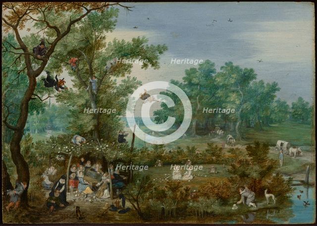 Merry Company in an Arbour, 1615. Creator: Adriaen van de Venne.