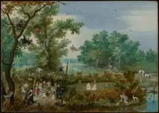 Merry Company in an Arbour, 1615. Creator: Adriaen van de Venne