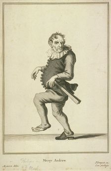 Merry Andrew possibly a jester or fool, Cries of London, (c1688?). Artist: Pierce Tempest