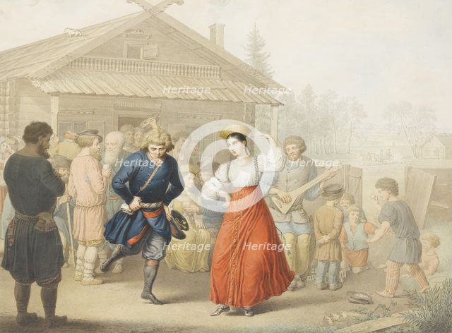 Merry-making Outside a Tavern. Artist: Opiz, Georg Emanuel (1775-1841)