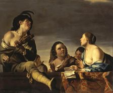 Merry Society with a Violinist, 1640. Creator: Jan Gerritsz van Bronckhorst
