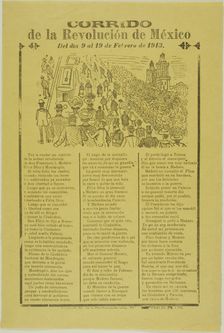 Merry Verse about the Mexican Revolution, 1913. Creator: José Guadalupe Posada
