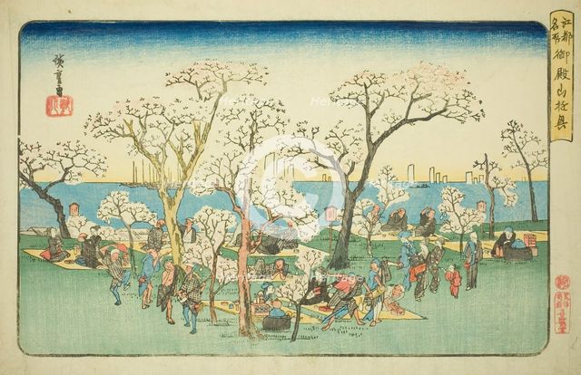 Merrymaking at Goten Hill (Gotenyama yukyo), from the series "Famous Places in Edo..., c1832/34. Creator: Ando Hiroshige.