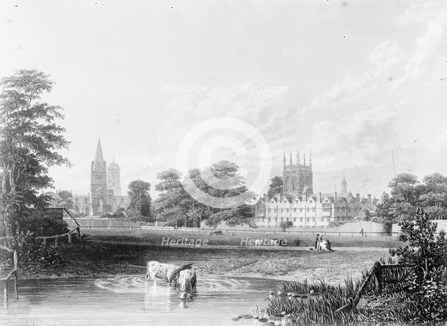 Merton College, Oxford University, Oxfordshire, from the River Cherwell, c1860-c1922. Artist: Unknown