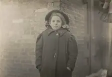 Mery Horn, a hunchback condition aggravated by the heavy load of papers she carried..., Mar 1909. Creator: Lewis Wickes Hine