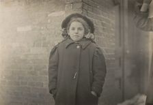 Mery Horn, a hunchback condition aggravated by the heavy load of papers she carried..., Mar 1909. Creator: Lewis Wickes Hine