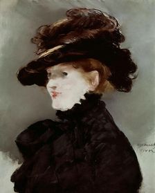 Méry Laurent in a Black Hat, 1882. Creator: Manet, Édouard (1832-1883)