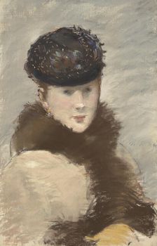 Méry Laurent Wearing A Small Toque, 1882. Creator: Edouard Manet