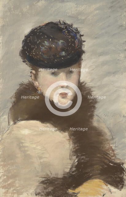 Méry Laurent Wearing A Small Toque, 1882. Creator: Edouard Manet.