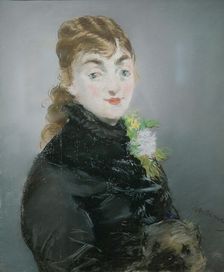 Méry Laurent with a Pug, 1882. Creator: Manet, Édouard (1832-1883)