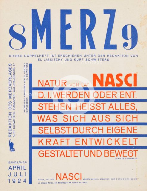 Merz 8-9. Nasci., 1924. Creator: Schwitters, Kurt (1887-1948).