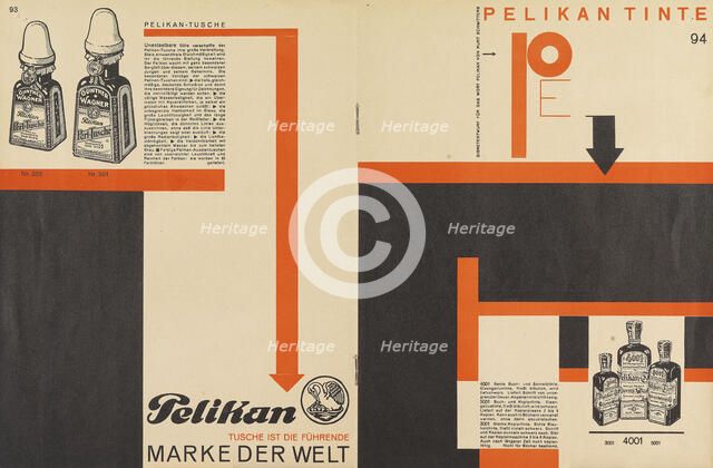 Merz 11 Pelican Ink advertisement, 1924. Creator: Schwitters, Kurt (1887-1948).