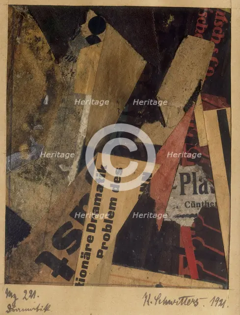 Merz 221, 1921. Creator: Schwitters, Kurt (1887-1948).