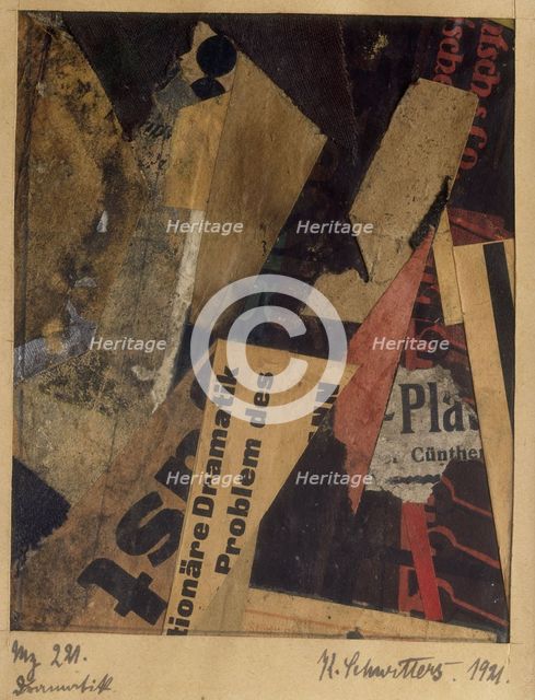 Merz 221, 1921. Creator: Schwitters, Kurt (1887-1948).