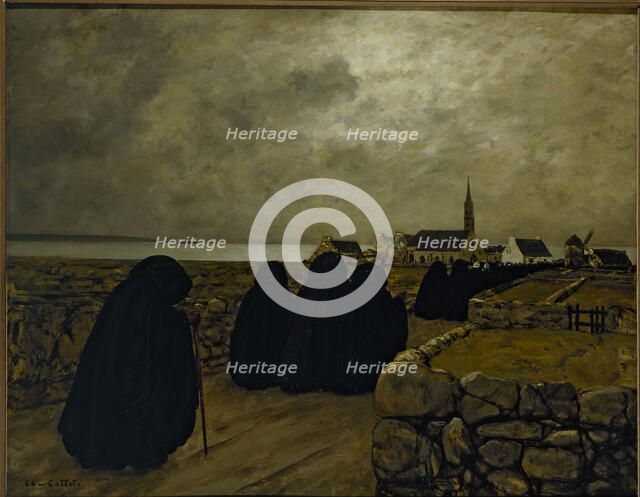 Messe basse en hiver (Bretagne), c.1902. Creator: Charles Cottet.