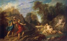 Messengers of Godfrey of Bouillon in Gardens of Armida, 1735. Creator: Francois Lemoyne