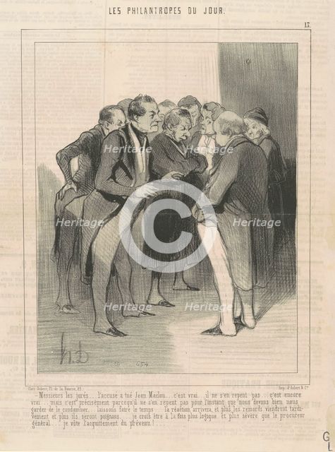 Messieurs les juré ... l'accusé a tué Jean Maclou ..., 19th century. Creator: Honore Daumier.