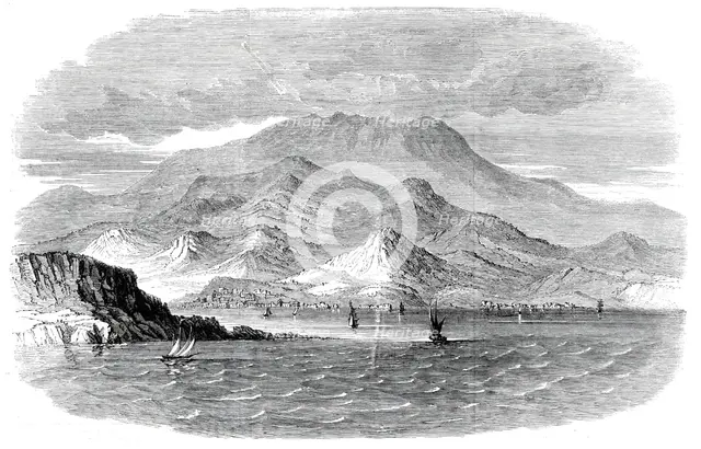 Messina as seen from Calabria - from a sketch by the Hon. Major Fitzmaurice, 1860. Creator: Unknown.