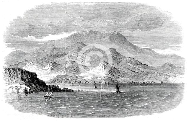 Messina as seen from Calabria - from a sketch by the Hon. Major Fitzmaurice, 1860. Creator: Unknown.