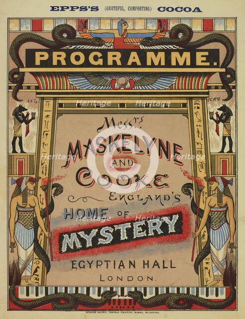 Messrs. Maskelyne and Cooke, England's Home of Mystery, Egyptian Hall, London, 1887.  Creator: Unknown.