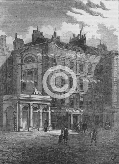 Messrs Christie and Manson's original auction rooms, Westminster, London, c1860 (1878). Artist: Unknown.