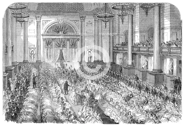 Messrs Cope's Christmas entertainment to their workpeople at St. George's Hall, Liverpool, 1864. Creator: Unknown.