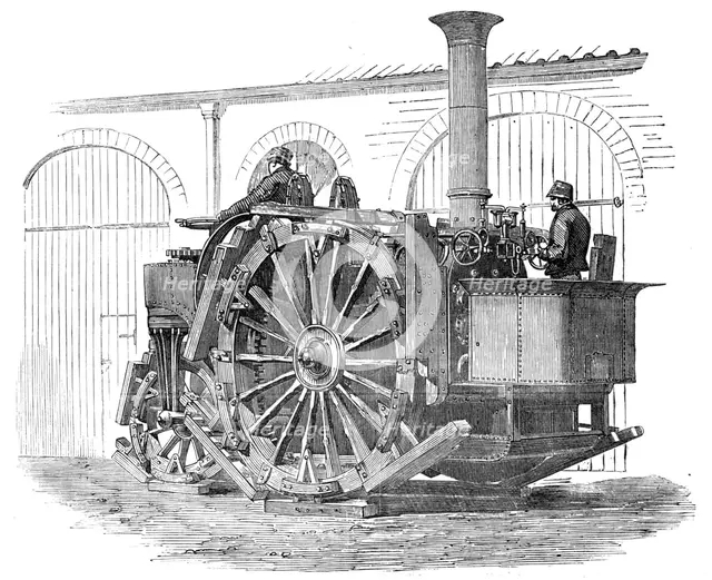 Messrs. Tuxford's Traction-Engine, exhibited at the Smithfield Club Cattle Show, 1857. Creator: Unknown.