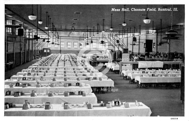 Mess hall, Chanute airfield, Rantoul, Ilinois, USA. Artist: Unknown