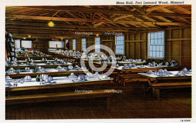 Mess Hall, Fort Leonard Wood, Missouri, USA, 1941. Artist: Unknown