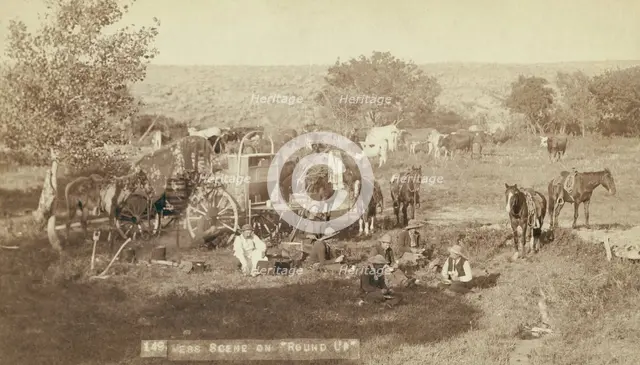 Mess scene on "round up", between 1887 and 1892. Creator: John C. H. Grabill.