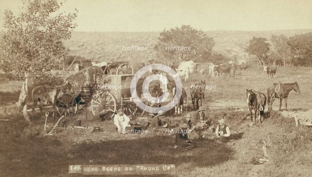 Mess scene on "round up", between 1887 and 1892. Creator: John C. H. Grabill.