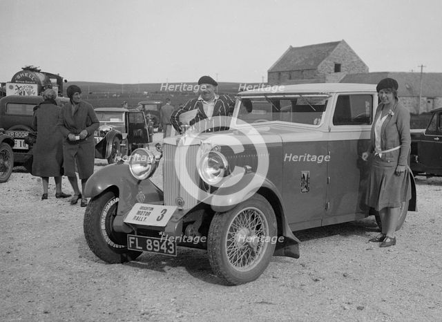 MG 18/80 saloon of Mrs R Gough at the B&HMC Brighton Motor Rally, 1930. Artist: Bill Brunell.