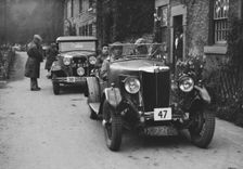 MG 18/80 of CF Dobson and Ford Model A of EAL Midgley at the MCC Sporting Trial, 1930. Artist: Bill Brunell